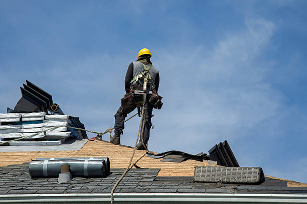 Professional Storm Damage Roof Repair technician working in Honeoye Falls, NY